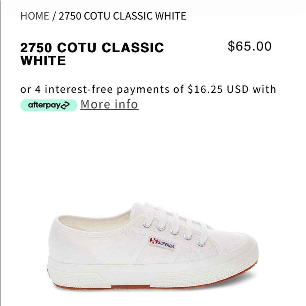 BRAND NEW Superga white canvas sneakers Size 7